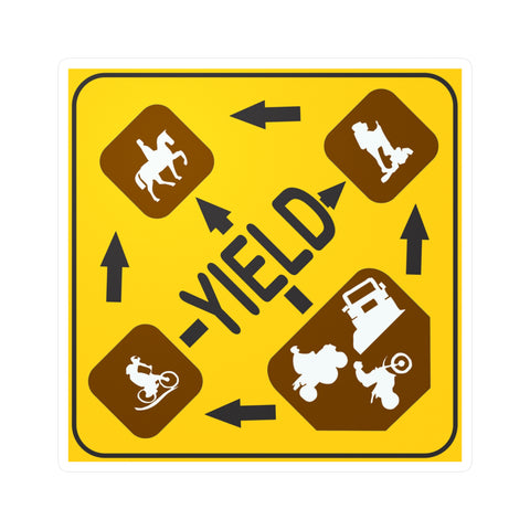 Vinyl Trail Etiquette Yield Decal-3x3