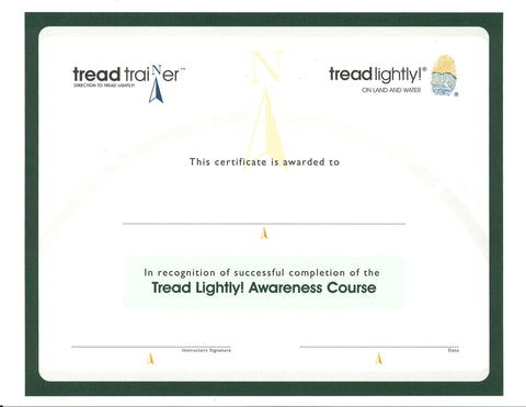 Tread Trainer Awareness Course Certificate - 25 pk